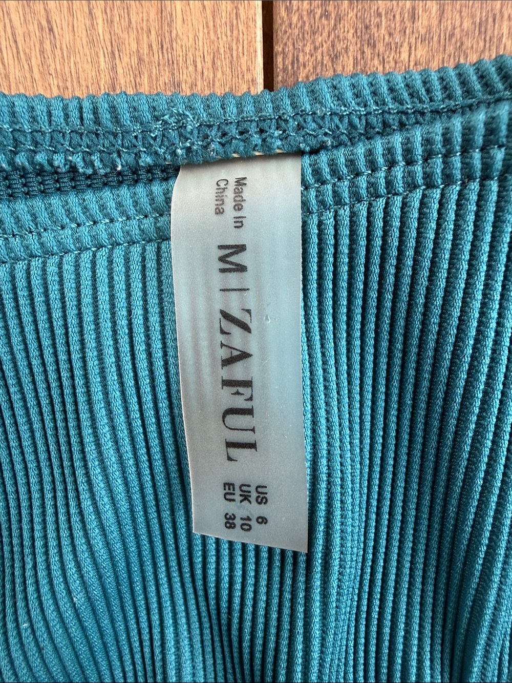 M Ribbed  Zaful Teal Triangle Bikini Set - Women Swim NWOT - Picture 2 of 5